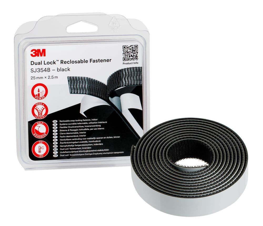 3m dual lock reclosable black